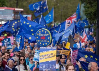 تجمع طرفداران انگلیسی اتحادیه اروپا در لندن